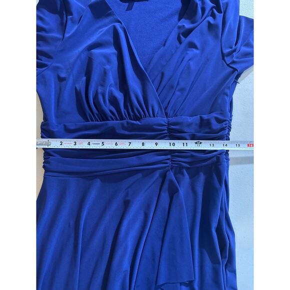 Black Label by Evan Picone Wrap Dress Women's Size 10 Purple Lined V-Neck Event - Picture 9 of 12